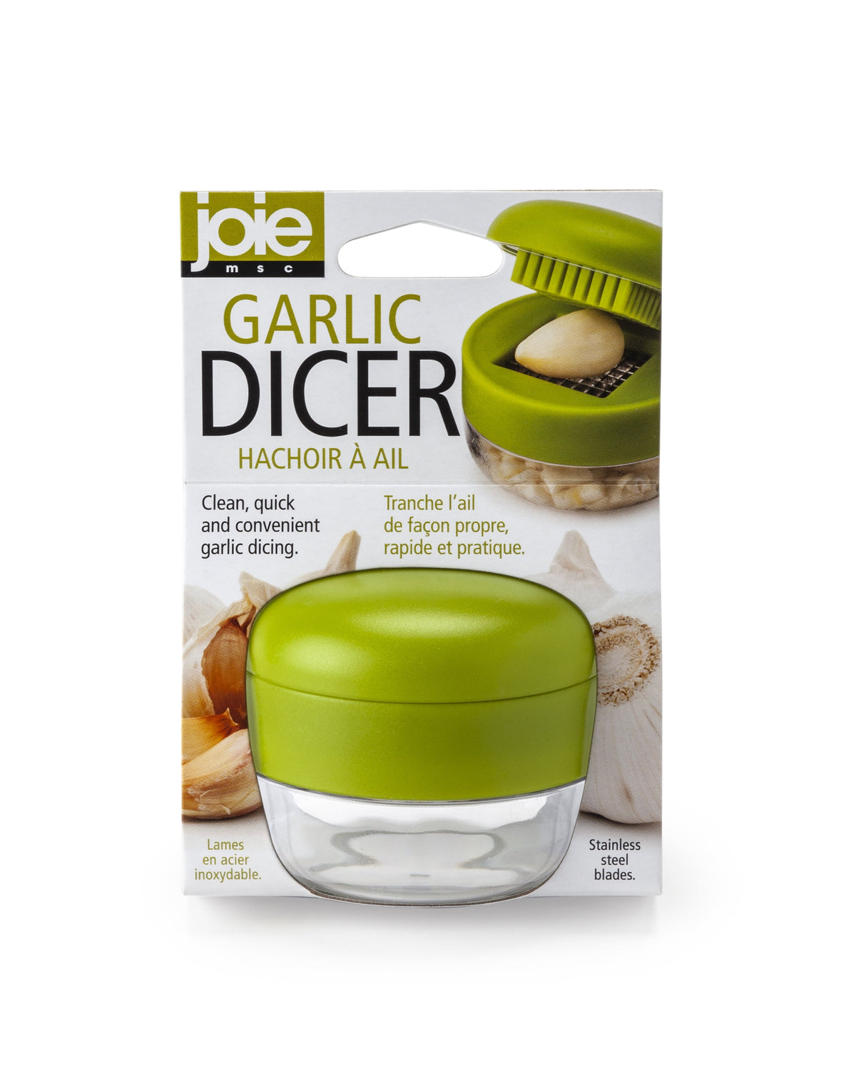 Garlic Dicer with Stainless Steel Blades and Clear Catch Cup, Green - Image 5