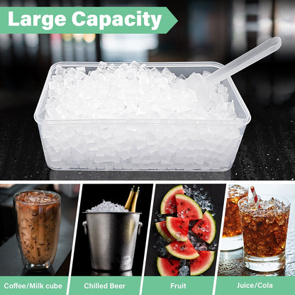 Mini Ice Cube Trays with Lid, Bin and Scoop, 4 Trays x 117 Cubes, Green - Image 2