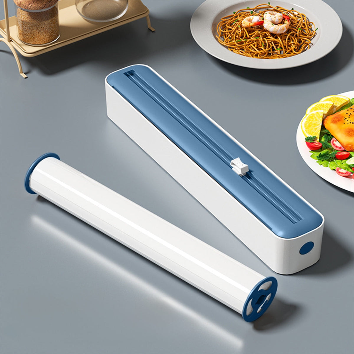 Magnetic Wrap Dispenser with Slide Cutter for Cling Film, Foil and Parchment, Black - Image 3