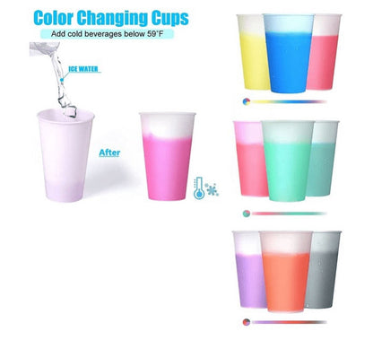 Colour-Changing Plastic Tumblers with Lids and Straws, 12 oz, Set of 10 - Image 6