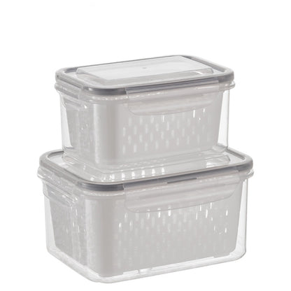 Produce Saver Container Set with Drain Baskets and Sealed Lids, 59 oz and 29 oz