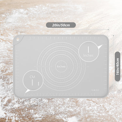 Non-Slip Silicone Pastry Mat, 20 x 16 Inches, with Measurements and Raised Edge - Image 4
