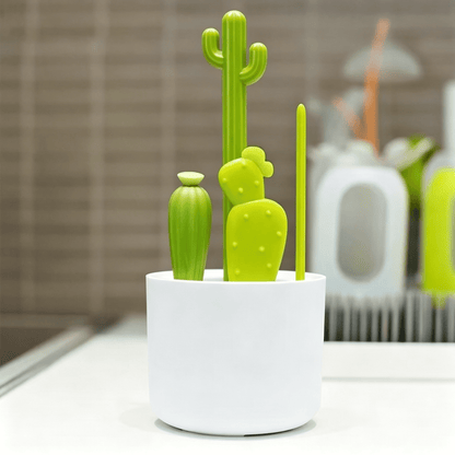 Cactus-Shaped Bottle Brush Set with Draining Stand, 4 Brushes - Image 5