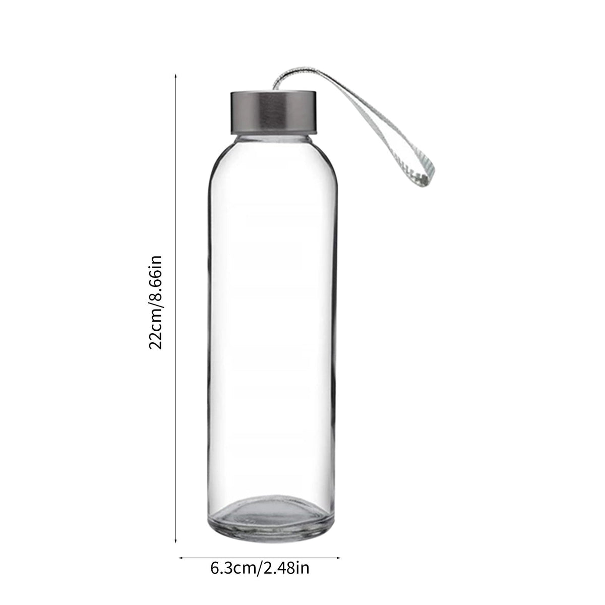 Clear Glass Water Bottle with Leak-Proof Lid, 17 oz (500 ml), for Hot and Cold Drinks - Image 3