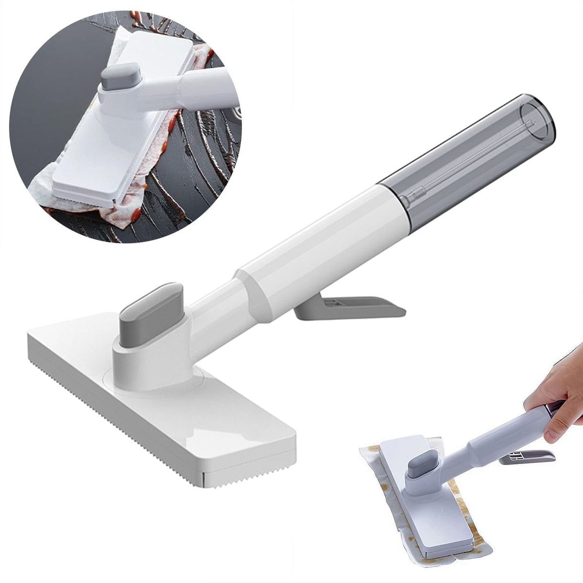 Mini Spray Mop with Built-In Bottle and Microfiber Scrubber for Counters and Floors - Image 2
