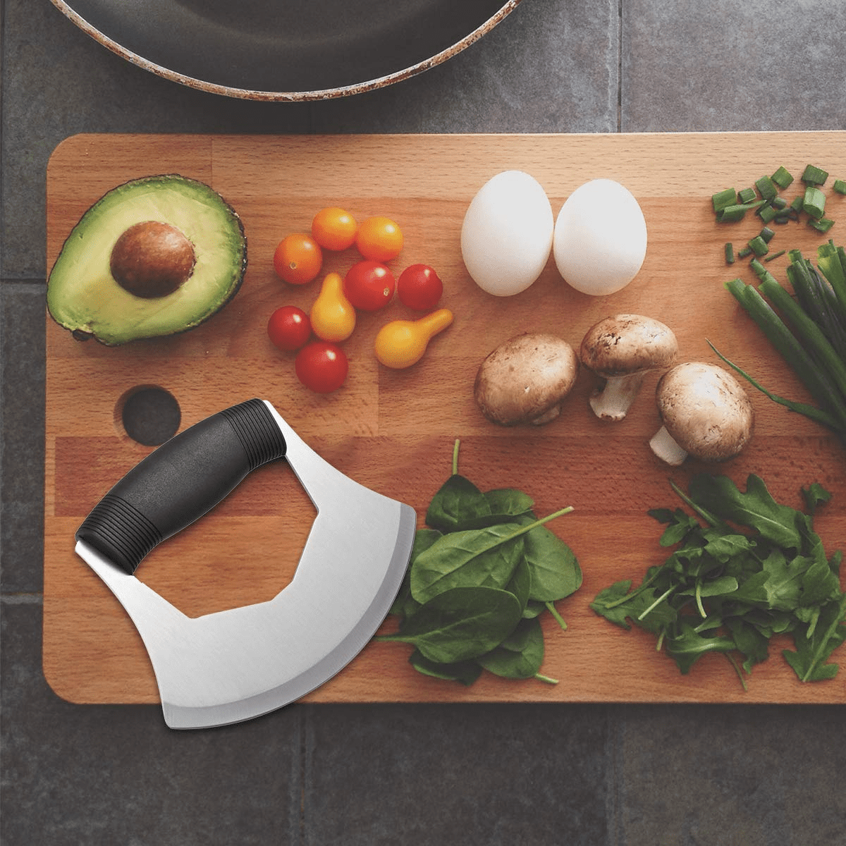 Mezzaluna Rocking Chopper with Stainless Steel Blade and Blade Guard - Image 2