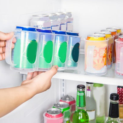 Fridge Can Organizer Rack with Handle, Holds 4 Rows of Soda or Beer Cans - Image 3