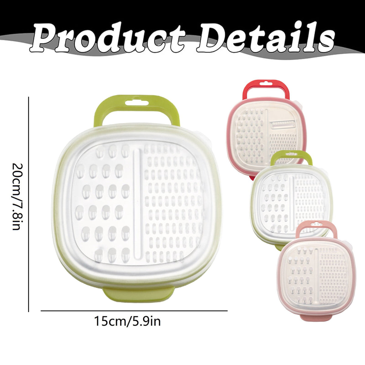 Box Grater with Catch Container, 3-in-1 Stainless Steel Shredder and Peeler - Image 4