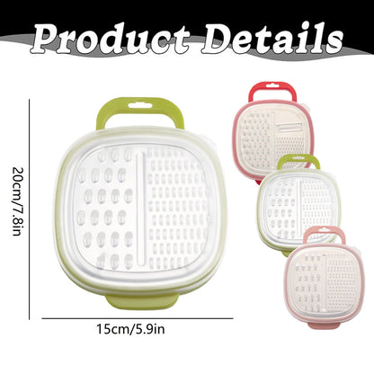 Box Grater with Catch Container, 3-in-1 Stainless Steel Shredder and Peeler - Image 4