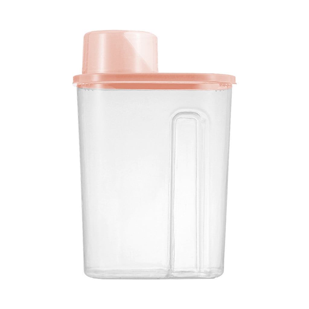 Cereal and Dry Food Dispenser with Measuring Lid, Leak-Proof, Pink