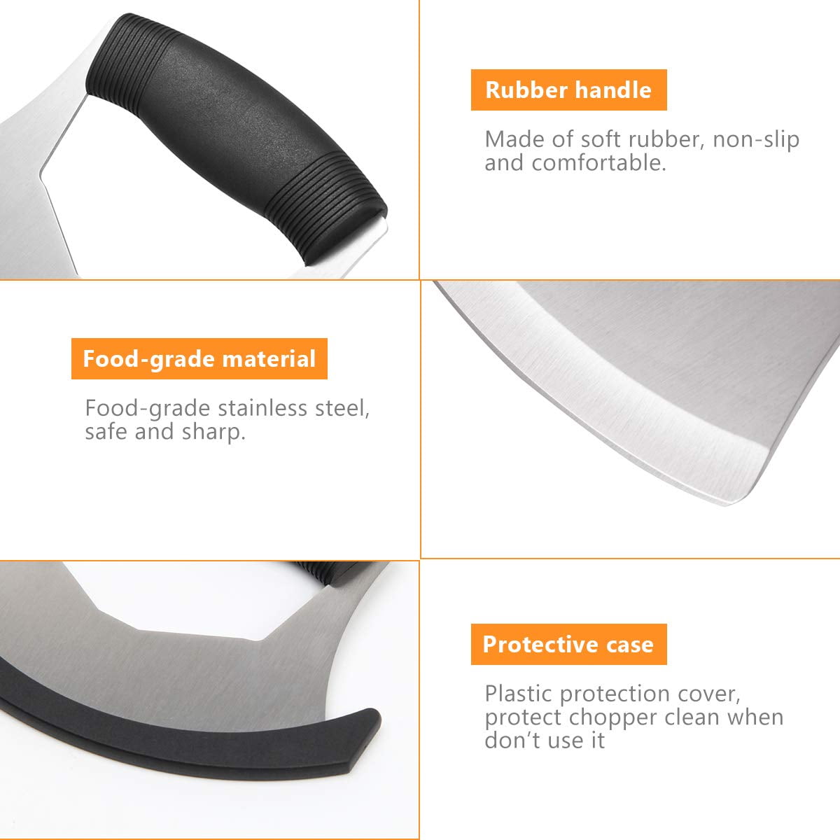 Mezzaluna Rocking Chopper with Stainless Steel Blade and Blade Guard - Image 3