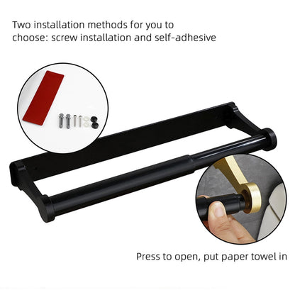 Under-Cabinet Paper Towel Holder, Stainless Steel, Fits Extra-Large Rolls, Black - Image 6