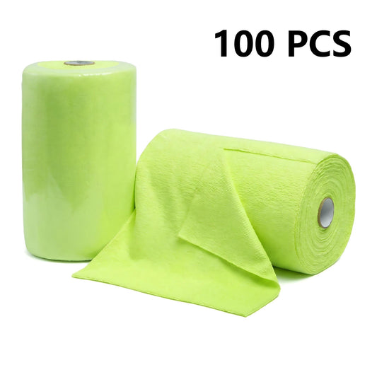 Tear-Away Microfiber Cleaning Cloth Rolls, 10 x 10 Inch Sheets, 2 Rolls, 100 Sheets