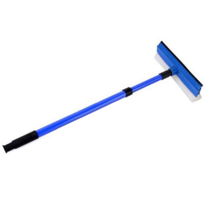 Window Cleaning Squeegee with Sponge Washer and 20-30 Inch Extension Pole, Blue
