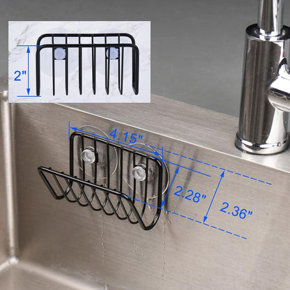 Stainless Steel Sink Sponge Holder with Suction Cups, Open Drain Design - Image 3