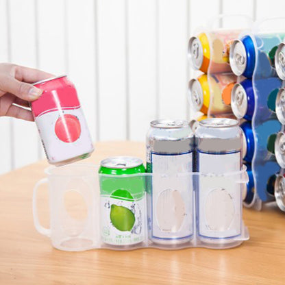 Fridge Can Organizer Rack with Handle, Holds 4 Rows of Soda or Beer Cans - Image 4