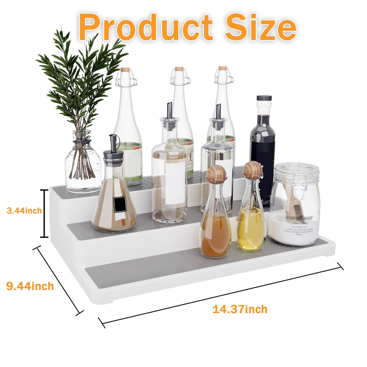 Three-Tier Stepped Spice Rack Organizer for Cabinets and Countertops - Image 2