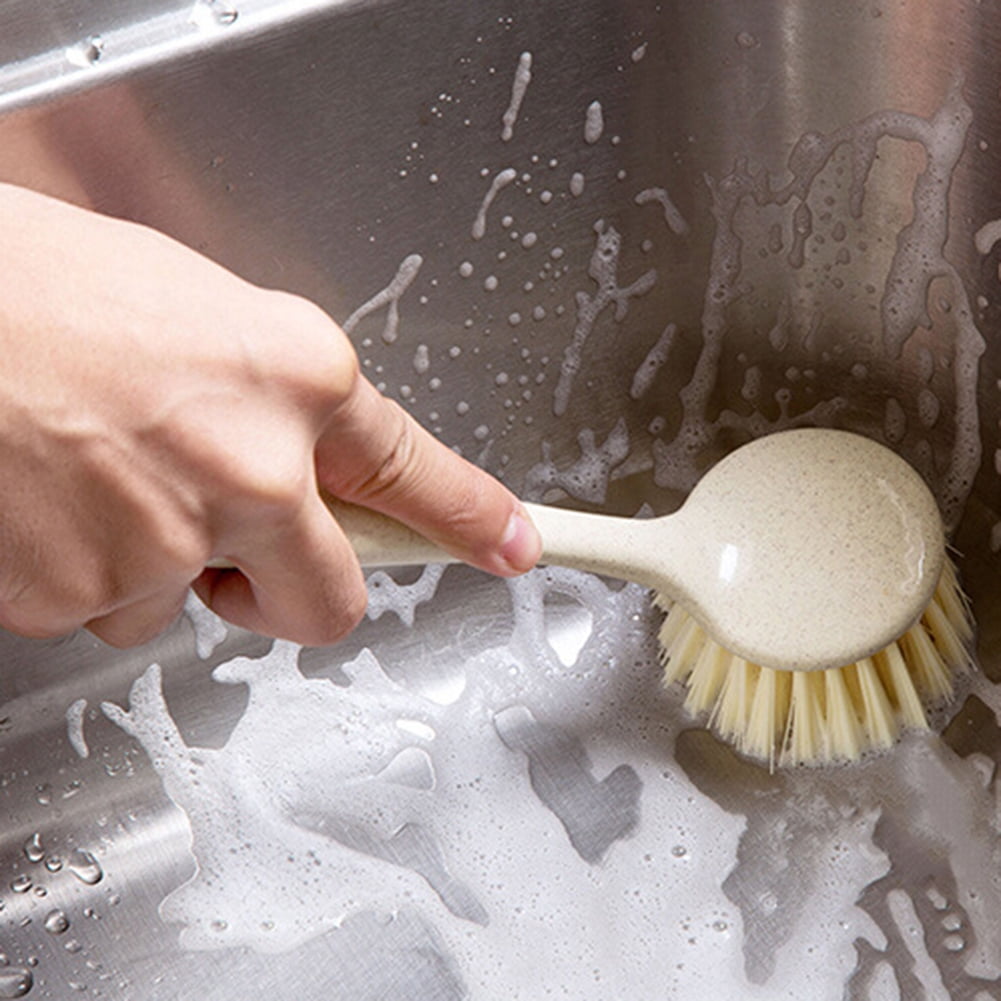 Long-Handle Dish and Pan Scrub Brush, 9.45 Inches, Set of 2 - Image 4