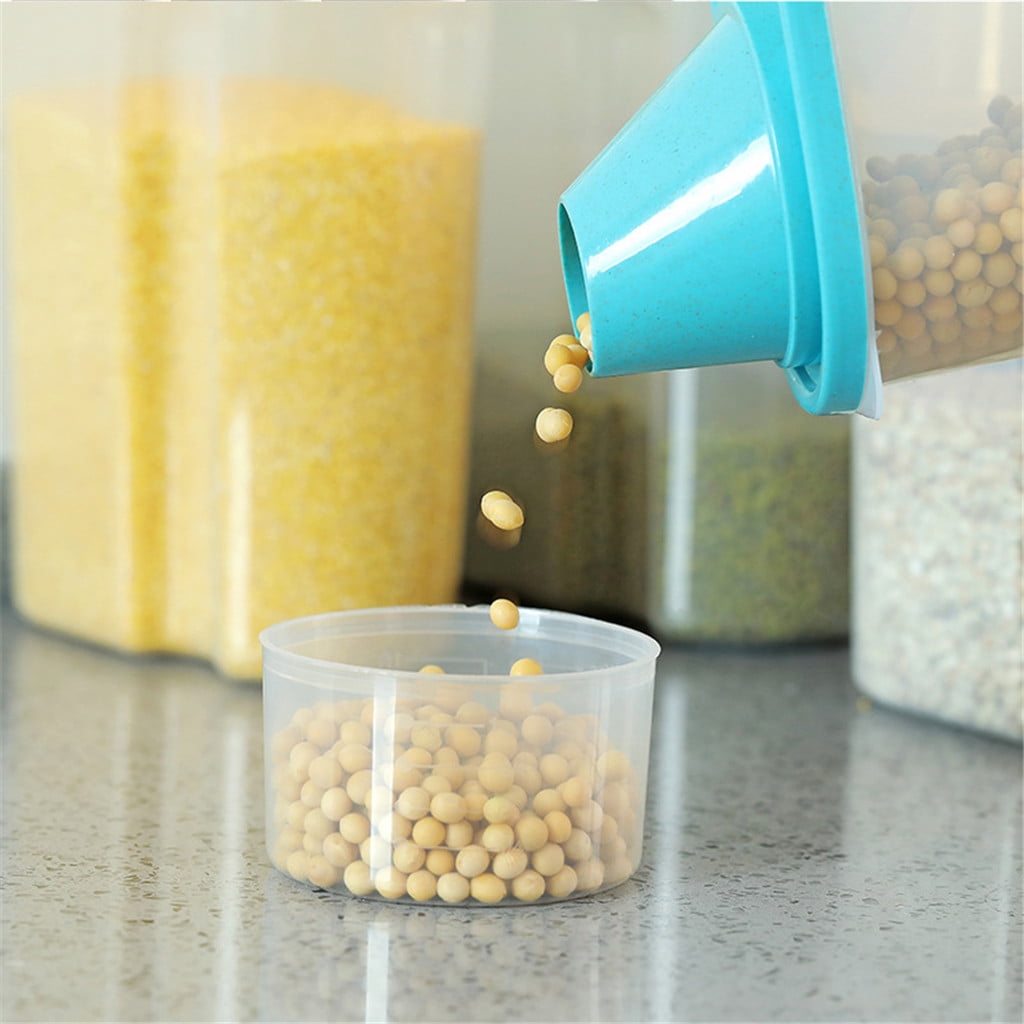 Cereal and Dry Food Dispenser with Measuring Lid, Leak-Proof, Pink - Image 2