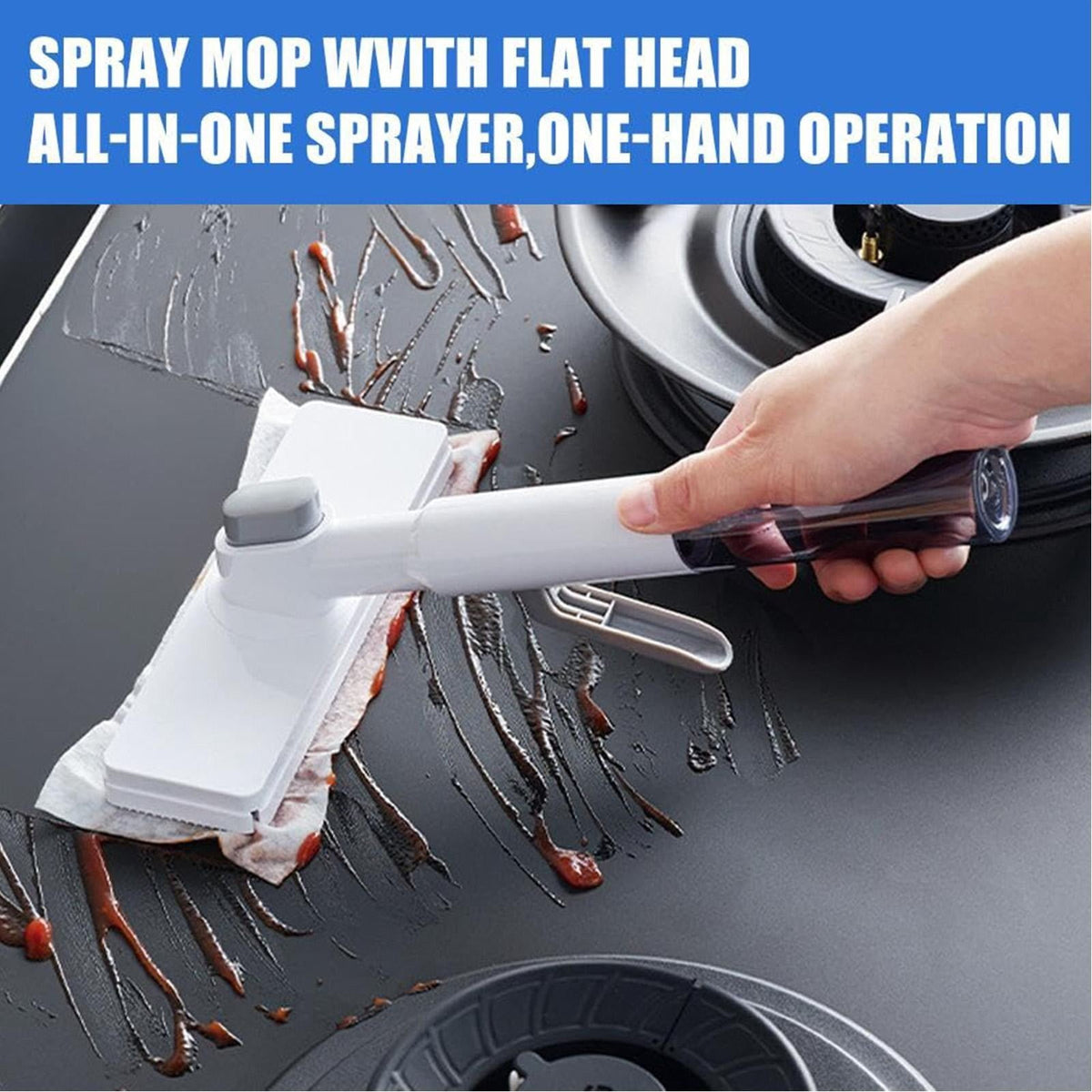 Mini Spray Mop with Built-In Bottle and Microfiber Scrubber for Counters and Floors - Image 5