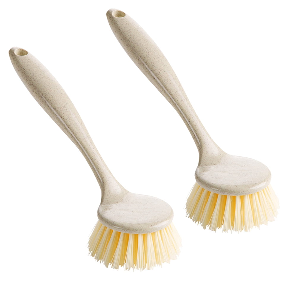 Long-Handle Dish and Pan Scrub Brush, 9.45 Inches, Set of 2