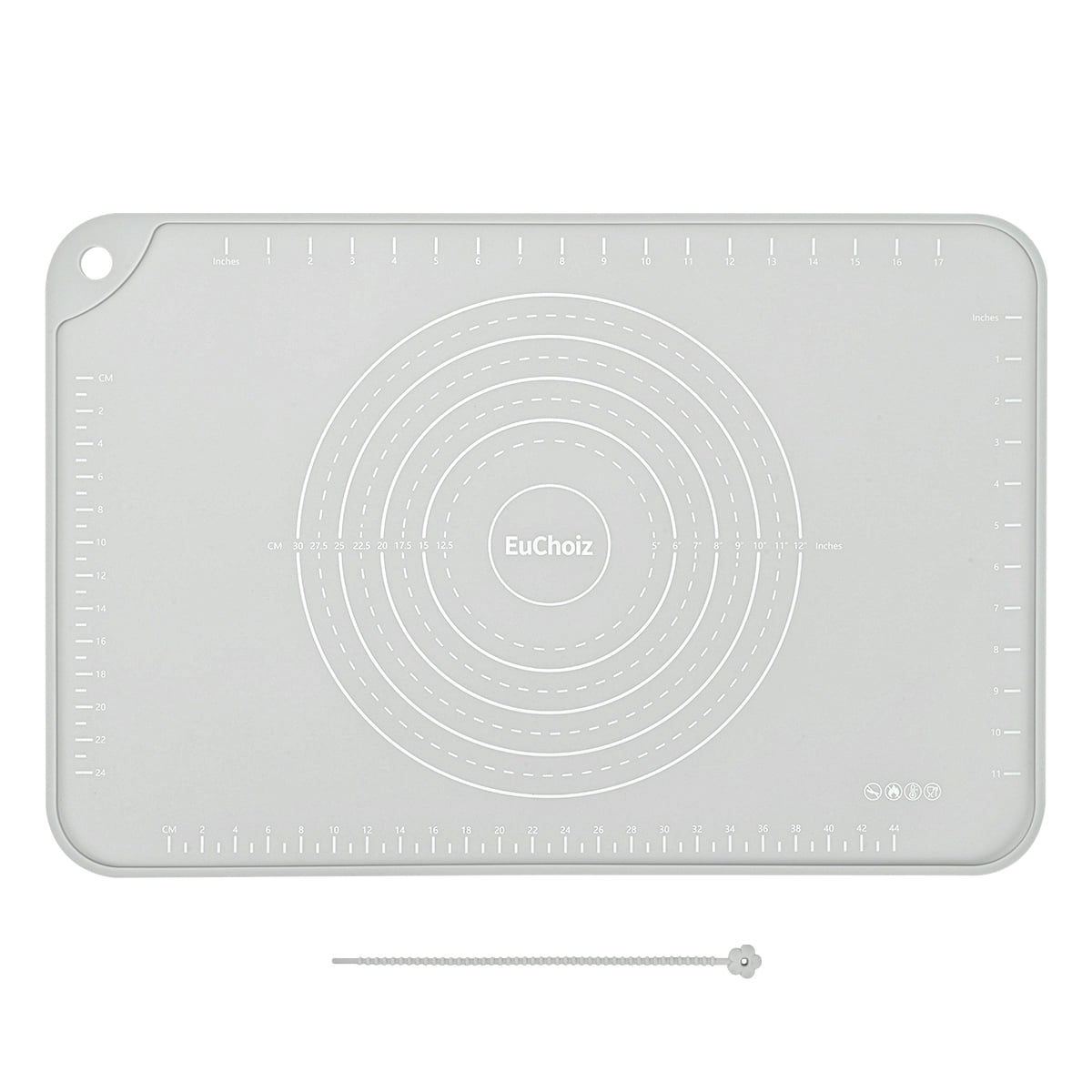 Non-Slip Silicone Pastry Mat, 20 x 16 Inches, with Measurements and Raised Edge