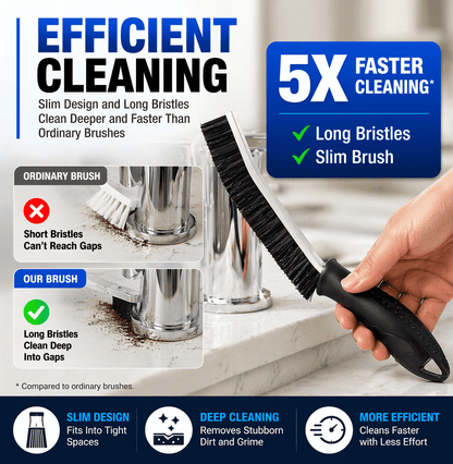 Household Cleaning Brush Set of 6 with Long-Handle Scrubber and Grout Brushes - Image 5