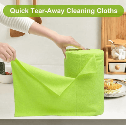 Tear-Away Microfiber Cleaning Cloth Rolls, 10 x 10 Inch Sheets, 2 Rolls, 100 Sheets - Image 3