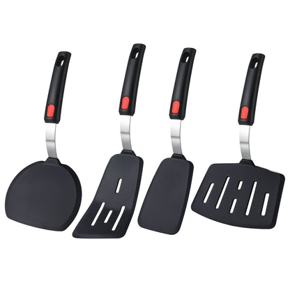 Silicone Turner Spatula Set of 4 for Nonstick Pans, Heat Resistant to 600°F