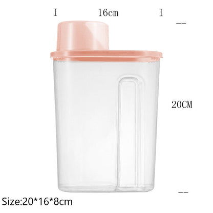 Cereal and Dry Food Dispenser with Measuring Lid, Leak-Proof, Pink - Image 3