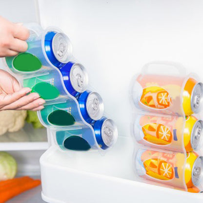 Fridge Can Organizer Rack with Handle, Holds 4 Rows of Soda or Beer Cans - Image 5