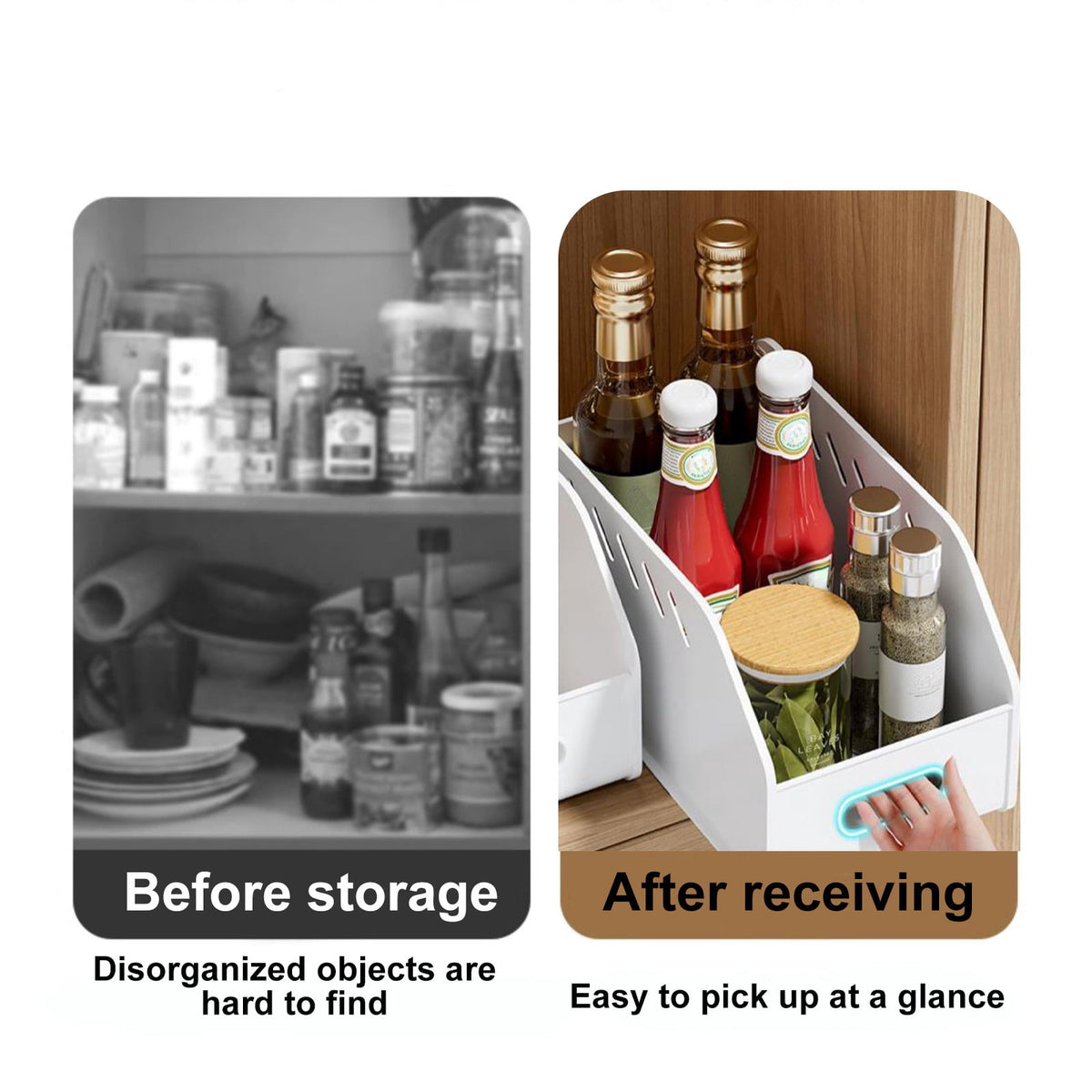 Slim Clear Storage Basket with Wheels for Pantry, Fridge or Cabinet, 28 x 15 x 9.5 cm - Image 6