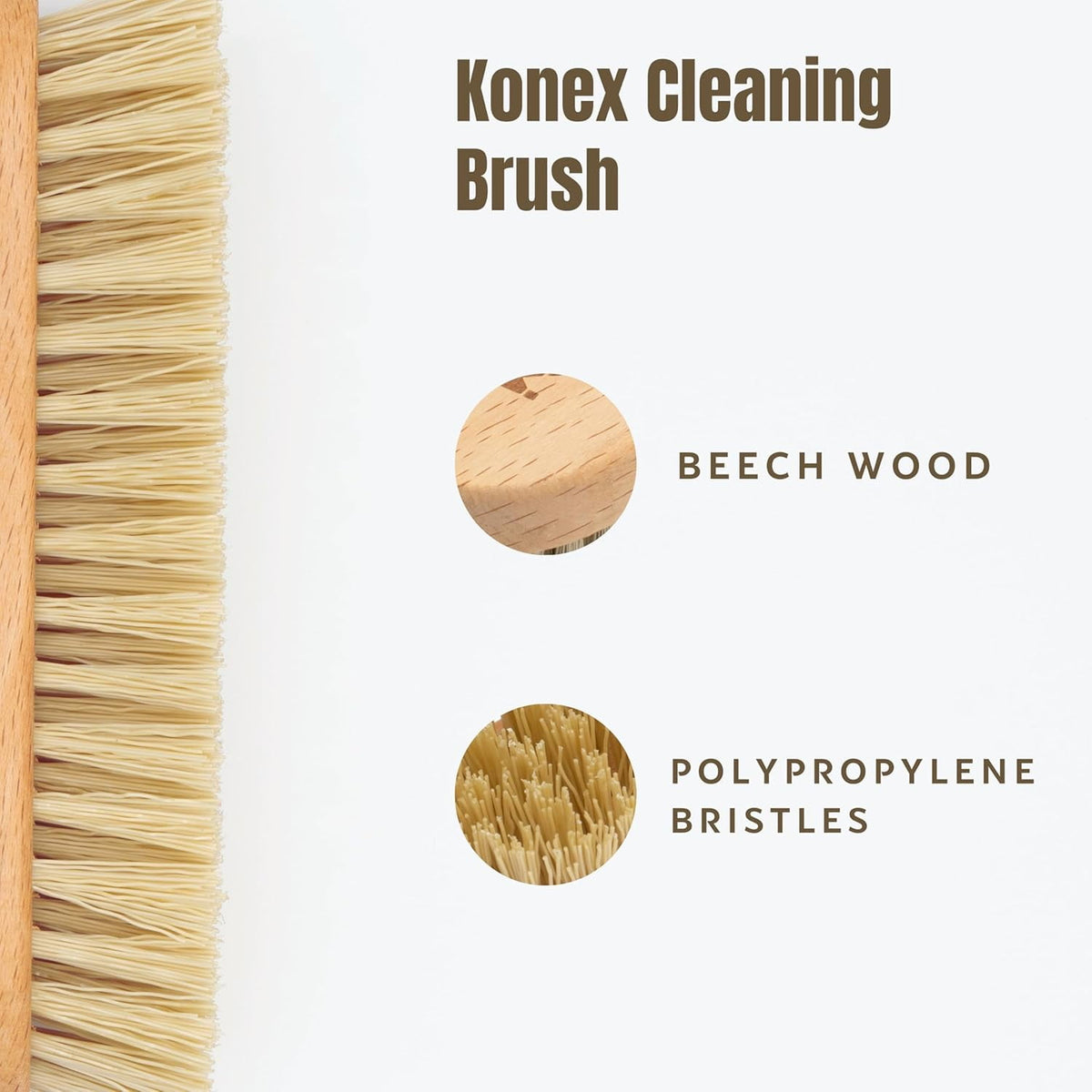 Heavy-Duty Fibre Scrub Brush with Wooden Handle, Peanut Shape, Pack of 2 - Image 4