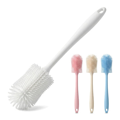 Silicone Bottle Brush with Straw Cleaner and Detail Tip, 12.4 Inches, White