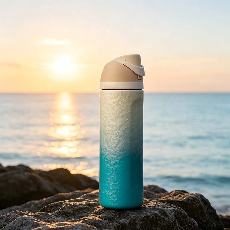Insulated Stainless Steel Water Bottle with Straw and Spout Lid, 30 oz, Bucket Handle - Image 2