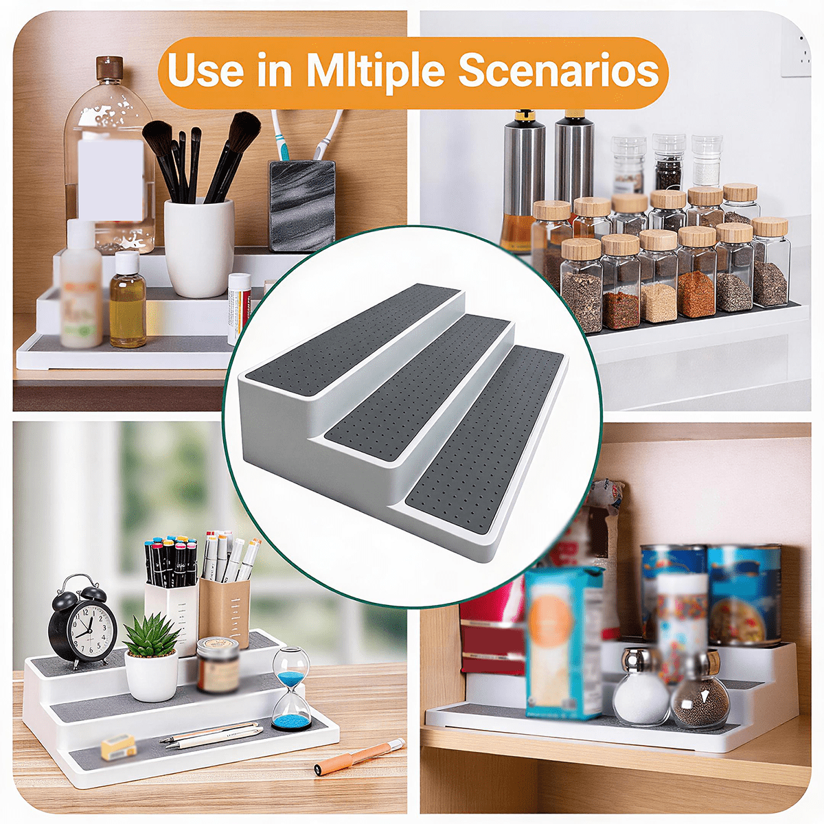 Three-Tier Stepped Spice Rack Organizer for Cabinets and Countertops - Image 5