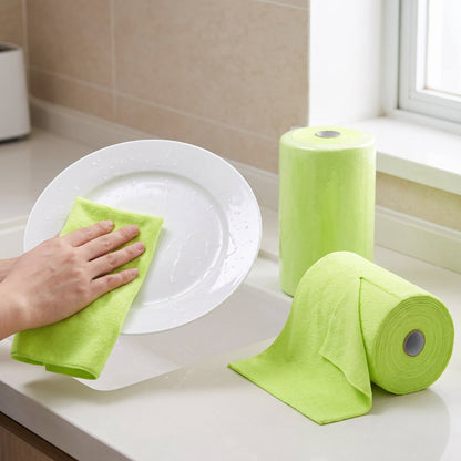Tear-Away Microfiber Cleaning Cloth Rolls, 10 x 10 Inch Sheets, 2 Rolls, 100 Sheets - Image 4