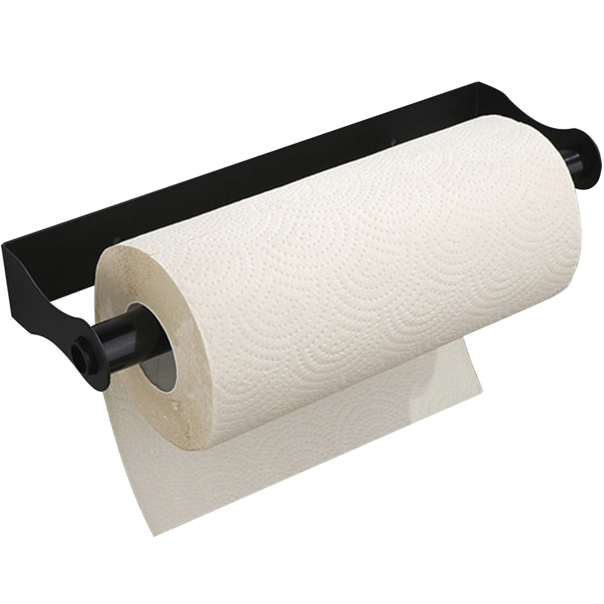 Under-Cabinet Paper Towel Holder, Stainless Steel, Fits Extra-Large Rolls, Black