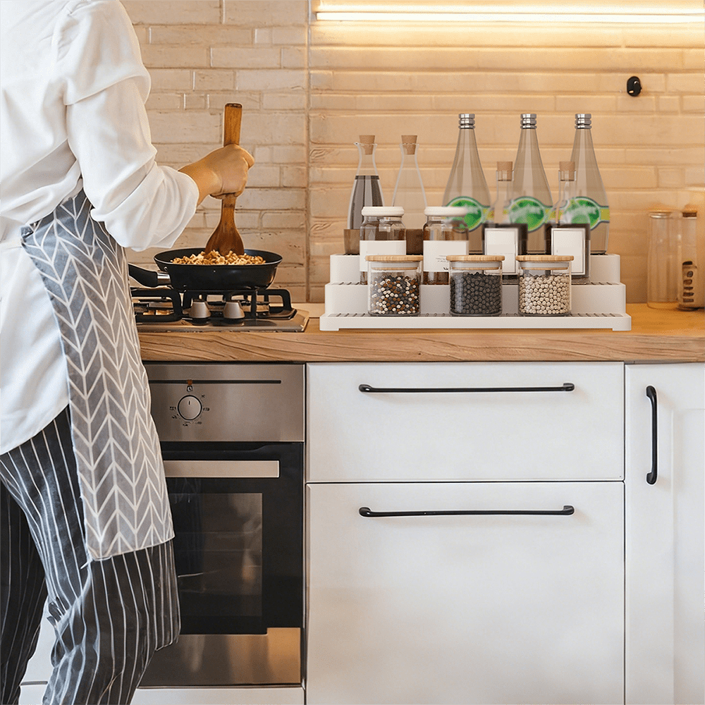 Three-Tier Stepped Spice Rack Organizer for Cabinets and Countertops - Image 6