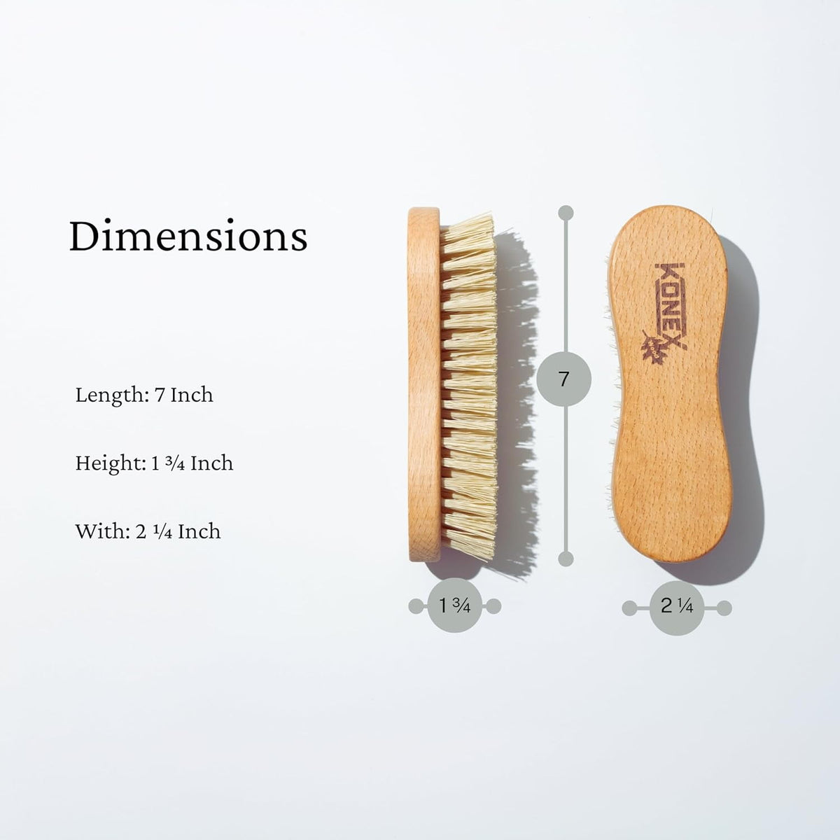 Heavy-Duty Fibre Scrub Brush with Wooden Handle, Peanut Shape, Pack of 2 - Image 3