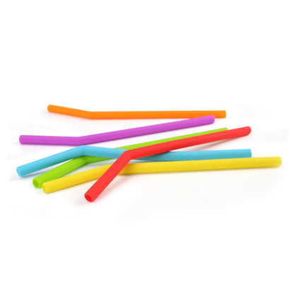 Reusable Bent Silicone Drinking Straws, Colourful, Set of 6 - Image 2