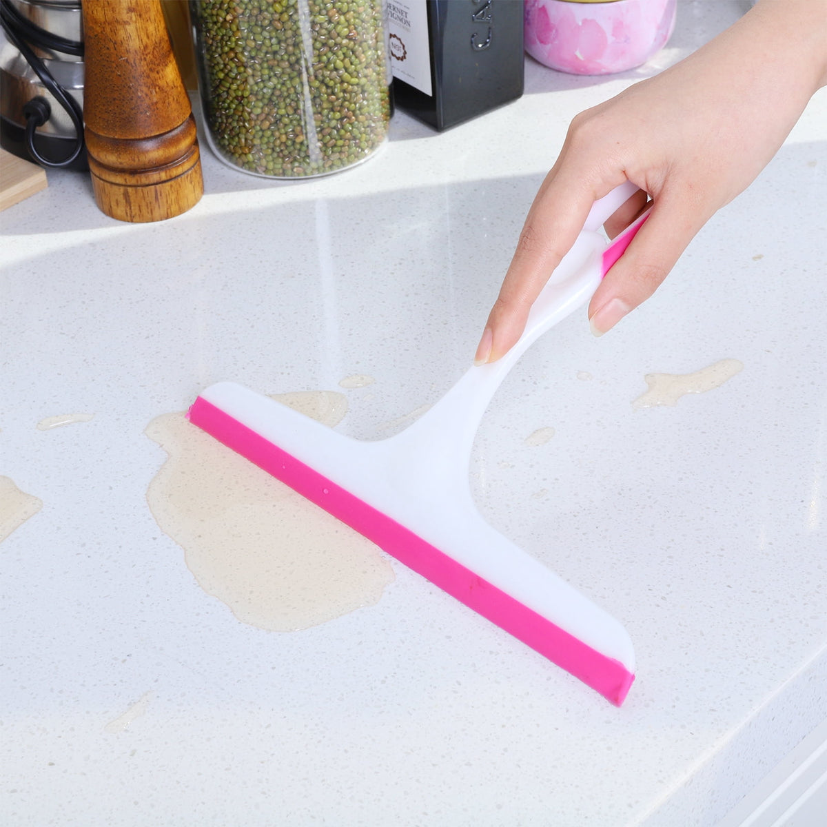 Silicone Squeegee Set of 3, 10-Inch Blade, for Windows, Counters and Shower Glass - Image 4
