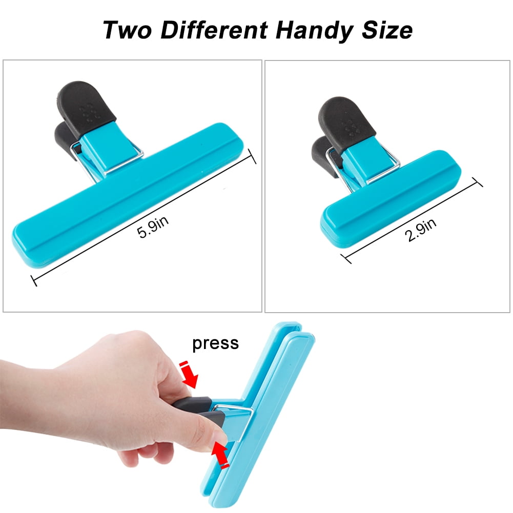 Bag Sealing Clips for Snacks and Pantry Bags, Assorted Sizes and Colours, Set of 9 - Image 4