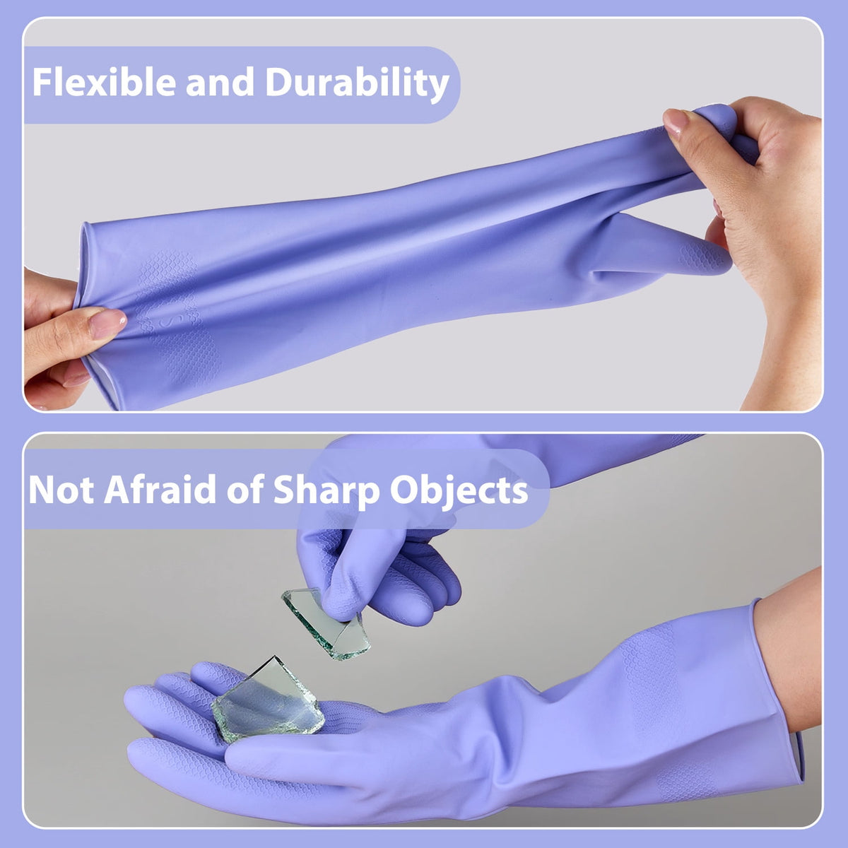Reusable Rubber Dishwashing Gloves, Colourful, 4 Pairs, Size XL - Image 4