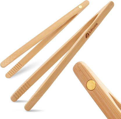 Magnetic Bamboo Toast Tongs, 8-Inch, Set of 2 - Image 2