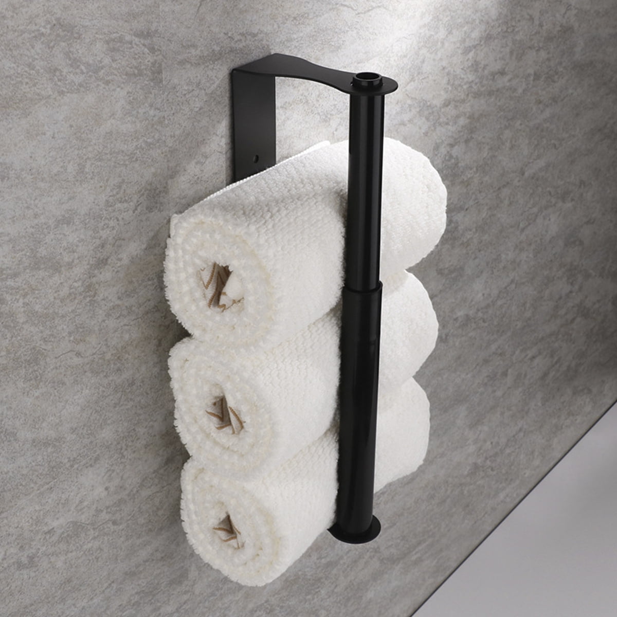 Under-Cabinet Paper Towel Holder, Stainless Steel, Fits Extra-Large Rolls, Black - Image 5