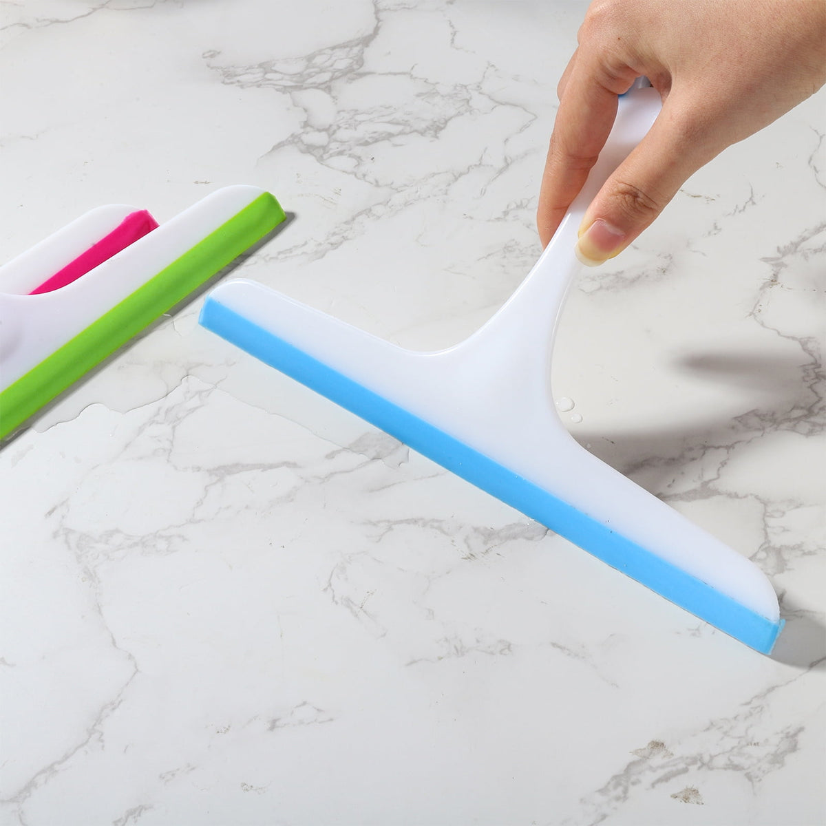 Silicone Squeegee Set of 3, 10-Inch Blade, for Windows, Counters and Shower Glass - Image 6