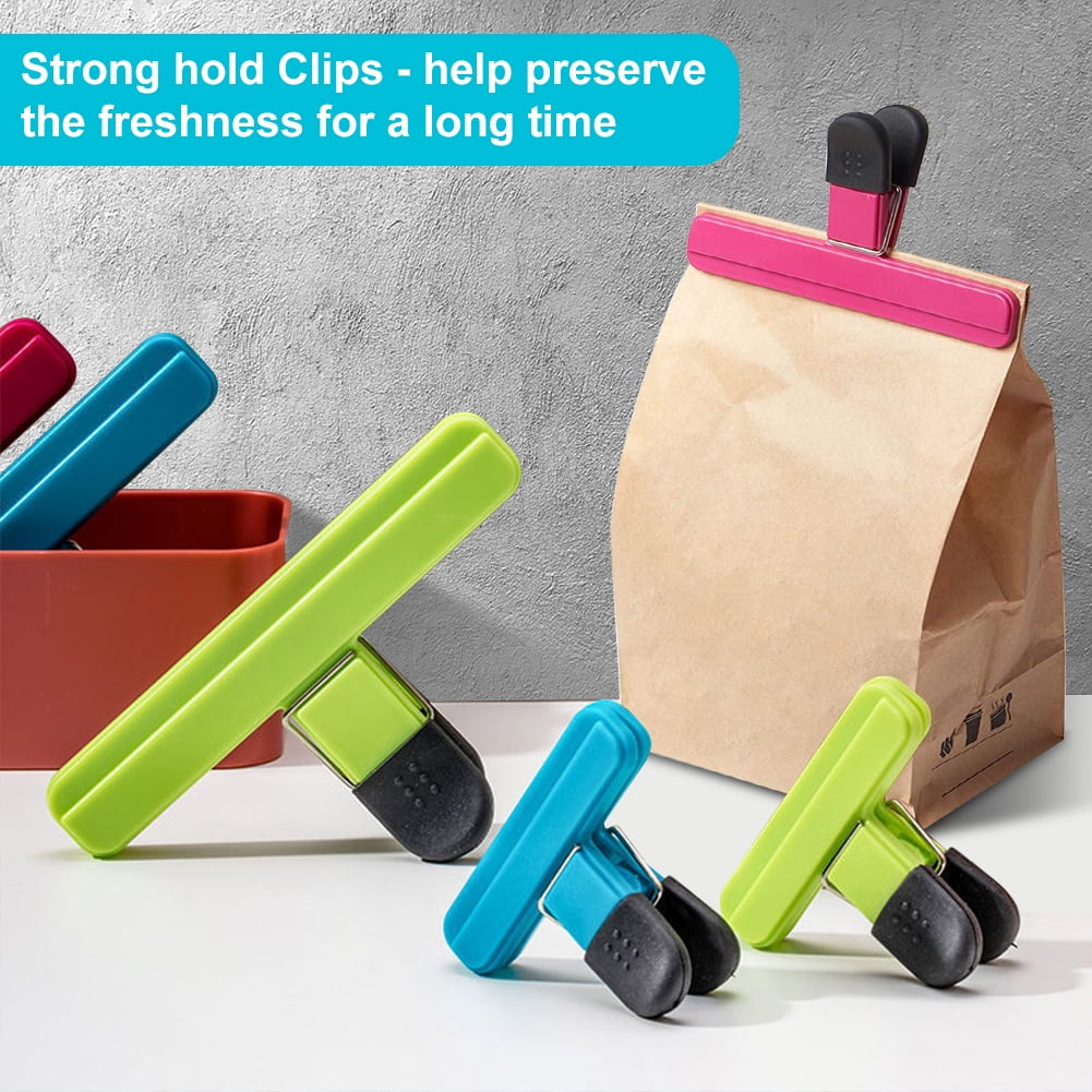 Bag Sealing Clips for Snacks and Pantry Bags, Assorted Sizes and Colours, Set of 9 - Image 5