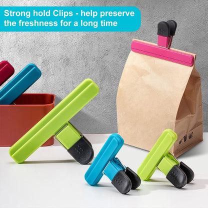Bag Sealing Clips for Snacks and Pantry Bags, Assorted Sizes and Colours, Set of 9 - Image 5